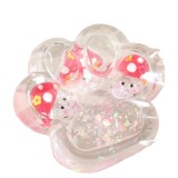 Jucarie antistres squishy, flippy, labuta de pisica pufoasa, cu revenire lenta, 7 x 6.5 cm, model ciuperca, multicolor