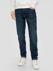 Blugi barbati Mauro, cu talie medie, croiala Regular, Tapered Leg, Albastru