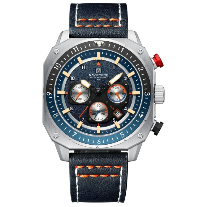 Ceas Barbati Naviforce 8057 Albastru , Design Casual, Functii Multiple, Cronograf, Rezistent la Apa 3ATM