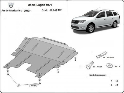 Scut motor aluminiu Dacia Logan MCV 2013-2020 foto