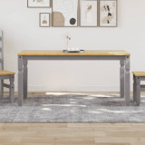 VidaXL Masă de sufragerie &quot;Corona&quot;, gri 160x80x75 cm lemn masiv de pin