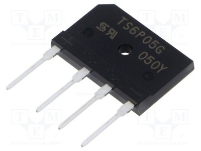 Punte redresoare monofazată Taiwan Semiconductor 600V 6A placă plată THT foto