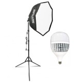 Softbox Parabolic, LED 6400K E27, stand ajustabil, iluminare profesionala pentru studio foto si video