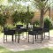 vidaXL Set de masă pentru grădină cu pernă 5 pcs Negru Rattan poli 3380010