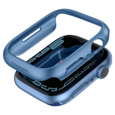 Husa pentru Apple Watch 7 45mm - Spigen Thin Fit - Blue foto