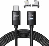 Cumpara ieftin Cablu incarcare/transfer TECH-PROTECT UltraBoost 2 in 1 Magnetic, USB-C - Lightning/USB-C, PD 27W, 3A, 2m, Negru