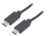 Cablu USB-C 2.0 2.5m Negru, QOLTEC