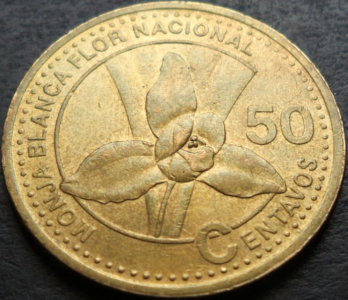 Moneda exotica 50 CENTAVOS - GUATEMALA, anul 1998 * cod 2766