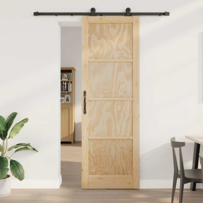 vidaXL Set de Uși Glisante Manual Natural și negru 78 x 232 cm foto