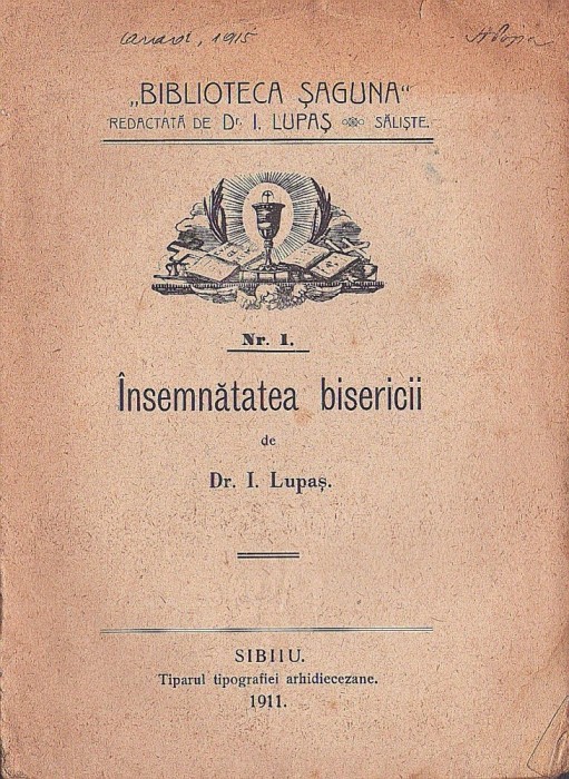 C8609N &Icirc;nsemnătatea bisericii de I Lupaș, 1911, Sibiu