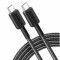 Cablu alimentare si date Anker, USB Type-C (T) la USB Type-C (T), 1.8m 240W, invelis nylon, braided, negru, &quot;A81D6H11&quot; (timbru verde 0.03 lei) - 01946