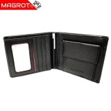 Portofel barbatesc din piele naturala negru Hassion 623 Magrot