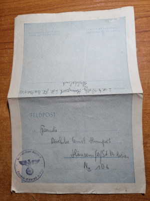 scrisoare cu stampila svastica - al 2-lea razboi mondial - anii &amp;#039;40 foto