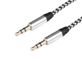 Cablu Audio 300 Cm, Microfibră &icirc;mpletită, Jack&amp;gt; Jack (aux 3.5mm) Carmotion 86558