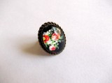 inel sticla cu motiv floral 39242