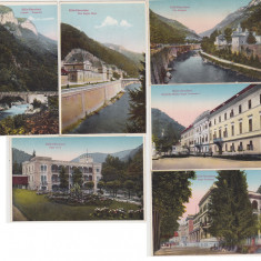 CP Baile Herculane 6 vederi Cascada, Baia Regina Maria, Hotel Carol, Ferdinand