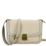 Geanta bej crossbody cu model impletit CM7497 15
