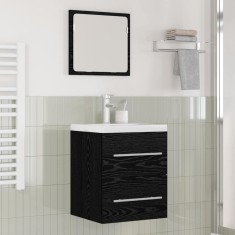 vidaXL Dulap pentru Chiuveta de Baie Stejar Negru 41 x 38,5 x 48 cm 3415986