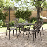 Cumpara ieftin Set mobilier de grădină, 5 piese, bronz, aluminiu turnat