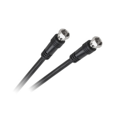 Cablu profesional cu conector 2 x F tata, 1.8 m, Negru foto