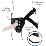 Get Real-Strap-on Deluxe Ham pentru Dildo Negru-Silicon