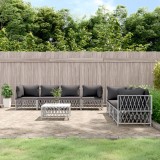 vidaXL Set mobilier gradina 8 piese cu perne alb otel rezistent design modular confortabil