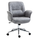Vinsetto Scaun de Birou Ergonomic cu &Icirc;naltime Ajustabilă și Funcție de Balansoar cu Tapițerie din Microfibră, 67x69x92-102 cm, Gri | Aosom Romania