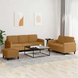 vidaXL Set de canapele, 3 piese, maro, catifea 3202031