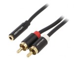 Cablu Audio Jack 3,5mm la RCA Aurit 1,5m Negru