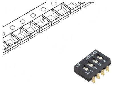 Comutator DIP-SWITCH 4 Secțiuni ON-OFF 24VDC foto