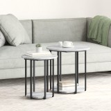 vidaXL Set 2 mese laterale, gri sonoma, lemn prelucrat și metal