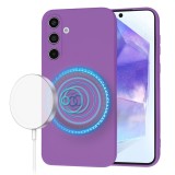 Husa silicon Samsung Galaxy A55 5G Techsuit SoftFlex MagSafe, mov