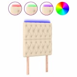 Cumpara ieftin Tablie de pat cu LED, crem, 80x7x118/128 cm, textil
