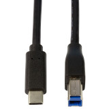 Cablu USB 3.0 B mufa - USB type C mufa 2m negru LOGILINK CU0163