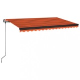 Cumpara ieftin Copertina retractabila manual, LED, portocaliu/ maro 450x350 cm