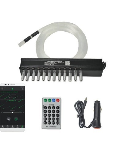 Kit Fibra Optica 3W efect stele cazatoare / meteorit, Alb, 12 canale, 60 fire la 3M - STAR2