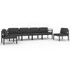Set mobilier de gradina cu perne, 6 piese, antracit, aluminiu