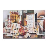 Tablou pictat manual cubism sintetic, Muzica pura, 100x70cm ulei pe panza, Vlad Soltan