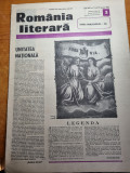 romania literara 19 ianuarie 1984-mica unire,domia lui cuza,