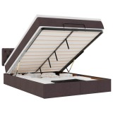 Cumpara ieftin Pat otoman cu saltea tesatura maro inchis 140x190 cm