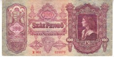 B11 37 - Bancnota foarte veche - Ungaria - 100 pengo - 1930
