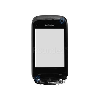 Capacul frontal și panoul tactil pentru Nokia C2-02, C2-03 negru foto
