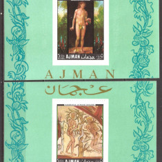 AJMAN PICTURA ADAM SI EVA ( 2 colite dt. de luxe ) MNH