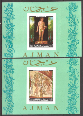 AJMAN PICTURA ADAM SI EVA ( 2 colite dt. de luxe ) MNH foto