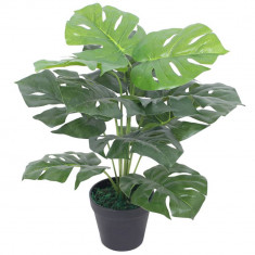 Planta artificiala Monstera cu ghiveci, 45 cm, verde GartenMobel Dekor