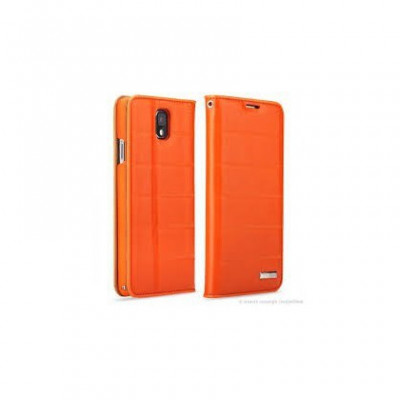 Husa Piele Flip Rock Elite Samsung Galaxy Note 3 Orange foto