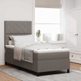 Cumpara ieftin Pat cu arcuri cu saltea Gri taupe 90 x 200 cm țesătură