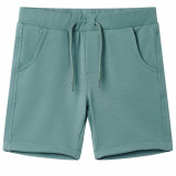 Pantaloni scurti pentru copii cu snur, albastru petrol &icirc;nvechit, 116 GartenMobel Dekor, vidaXL