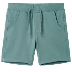 Pantaloni scurti pentru copii cu snur, albastru petrol învechit, 116 GartenMobel Dekor