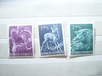 Serie mica Austria 1959 Fauna 3 valori foto